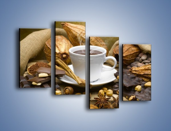 Obraz na płótnie – Kawa z orzechami i czekolada – czteroczęściowy JN387W2