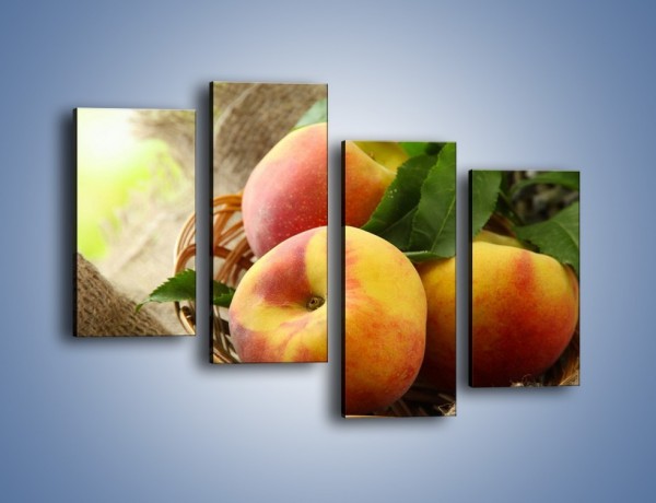 Obraz na płótnie – Dojrzałe jabłka w koszu – czteroczęściowy JN390W2