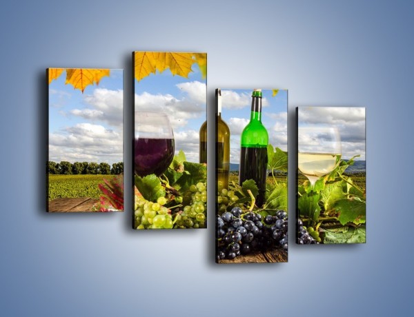 Obraz na płótnie – Wino w jesiennych klimatach – czteroczęściowy JN415W2
