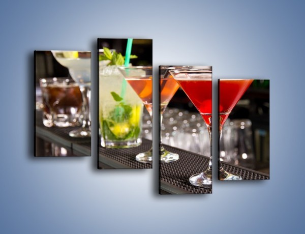 Obraz na płótnie – Drinki na barze – czteroczęściowy JN432W2