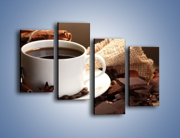 Obraz na płótnie – Kawa z dodatkiem czekolady – czteroczęściowy JN453W2