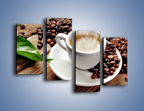 Obraz na płótnie – Letni błysk w filiżance kawy – czteroczęściowy JN470W2