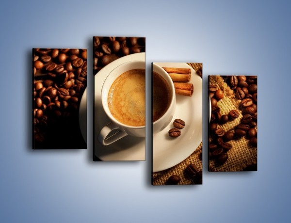 Obraz na płótnie – Tajemnicza historia z odrobiną kawy – czteroczęściowy JN475W2