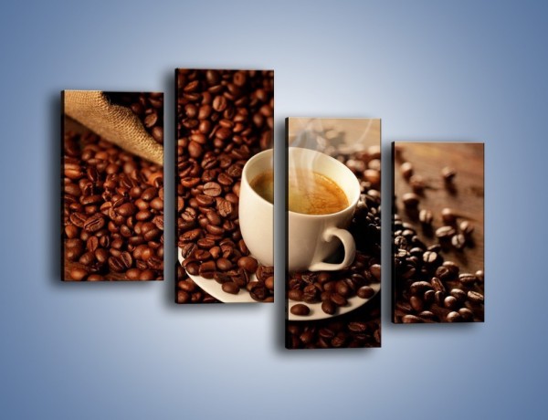 Obraz na płótnie – Zatopione ziarna kawy – czteroczęściowy JN477W2