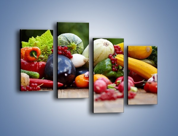 Obraz na płótnie – Warzywa na ogrodowym stole – czteroczęściowy JN483W2
