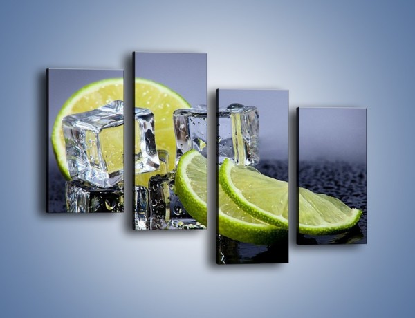 Obraz na płótnie – Plastry limonki o zmroku – czteroczęściowy JN496W2