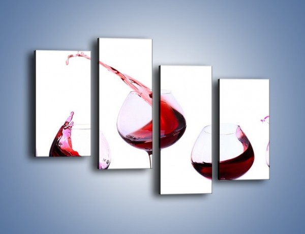 Obraz na płótnie – Taniec z czerwonym winem – czteroczęściowy JN537W2