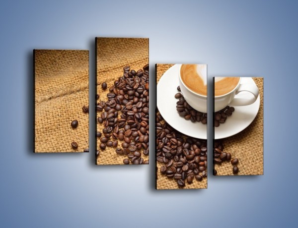 Obraz na płótnie – Uczucie wyrażone w kawie – czteroczęściowy JN547W2