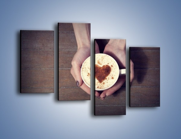 Obraz na płótnie – Kawa z ciepłym dotykiem – czteroczęściowy JN548W2