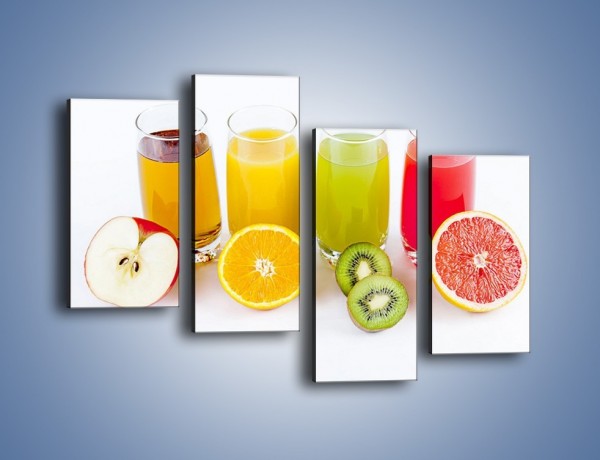 Obraz na płótnie – Świeże soki dla dzieci z owoców – czteroczęściowy JN579W2