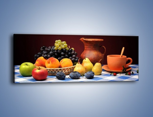 Obraz na płótnie – Stół pełen owocowych darów – jednoczęściowy panoramiczny JN691