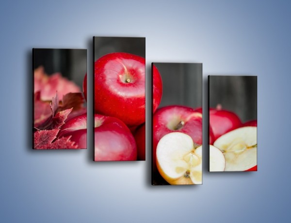 Obraz na płótnie – Czerwone jabłka późną jesienią – czteroczęściowy JN619W2