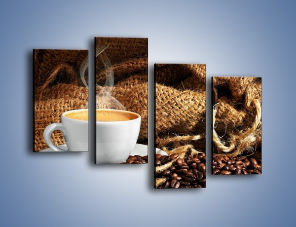 Obraz na płótnie – Upity łyk kawy – czteroczęściowy JN637W2