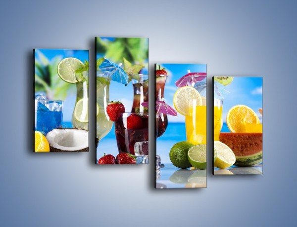 Obraz na płótnie – Drinki z egzotycznych owoców – czteroczęściowy JN640W2