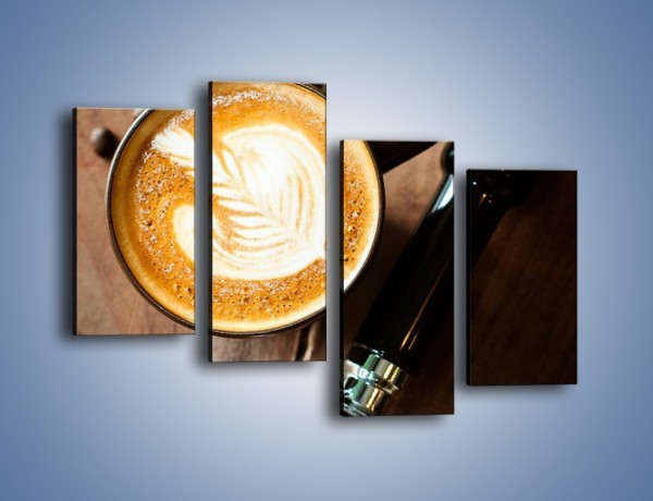 Obraz na płótnie – Kawa z idealnym wzorem – czteroczęściowy JN685W2
