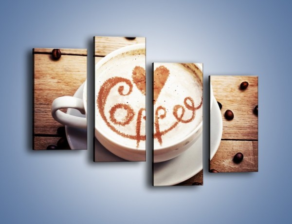 Obraz na płótnie – Kawa rządzi w kuchni – czteroczęściowy JN695W2