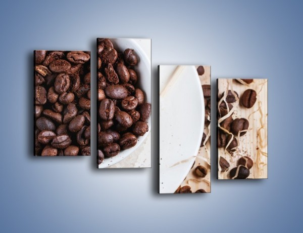 Obraz na płótnie – Kawa wśród beżu i bieli – czteroczęściowy JN718W2