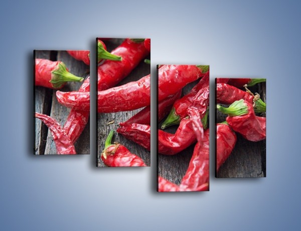 Obraz na płótnie – Rozsypane papryczki chili – czteroczęściowy JN739W2