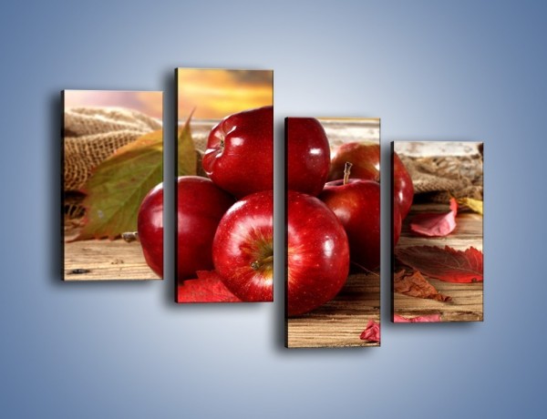 Obraz na płótnie – Dojrzałe jabłka porą jesienną – czteroczęściowy JN741W2