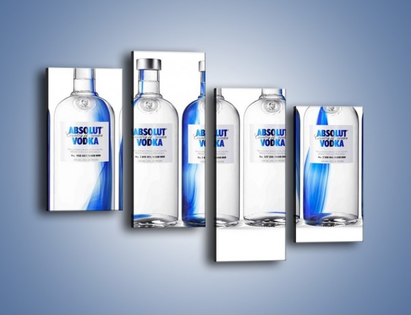 Obraz na płótnie – Czysta wódka w butelkach – czteroczęściowy JN748W2