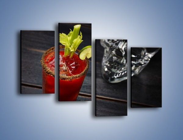 Obraz na płótnie – Czerwony drink z selerem – czteroczęściowy JN751W2