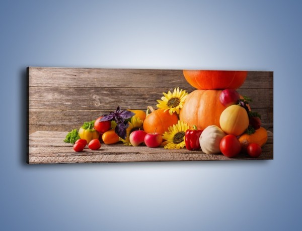 Obraz na płótnie – Dynia wśród warzyw – jednoczęściowy panoramiczny JN702
