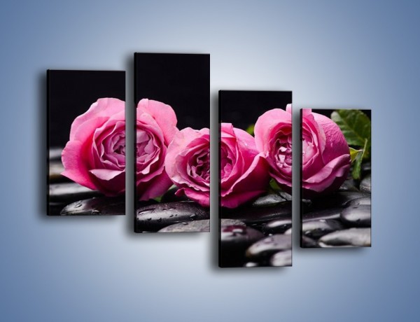 Obraz na płótnie – Malutkie różane trio – czteroczęściowy K1027W2