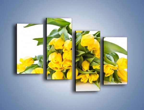 Obraz na płótnie – Piramida żółtych tulipanów – czteroczęściowy K111W2