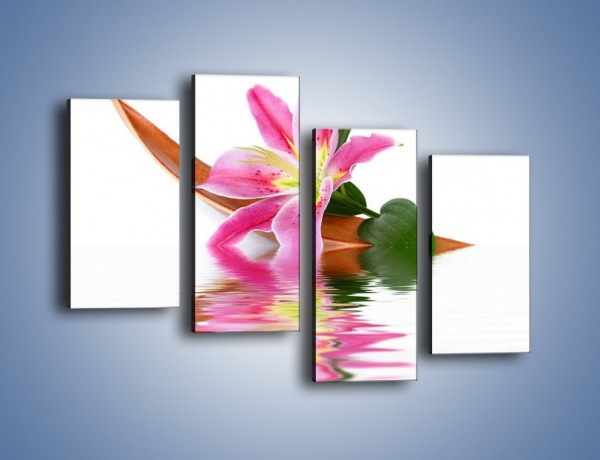 Obraz na płótnie – Odbicie wodne lilii – czteroczęściowy K142W2