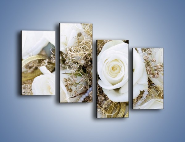 Obraz na płótnie – Perły wśród kwiatów – czteroczęściowy K184W2