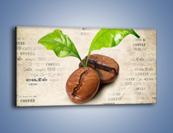 Obraz na płótnie – Ziarno kawy z dedykacją – jednoczęściowy panoramiczny JN709