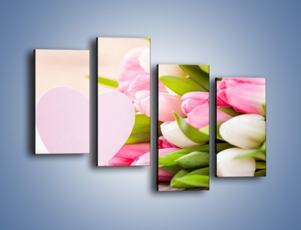 Obraz na płótnie – Miłość do tulipanów – czteroczęściowy K292W2