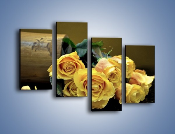 Obraz na płótnie – Zapomniane róże – czteroczęściowy K334W2