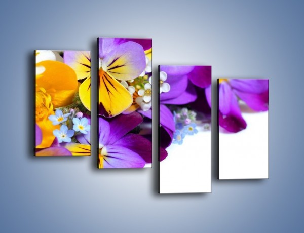 Obraz na płótnie – Ciepłe kolory w kwiatach – czteroczęściowy K442W2