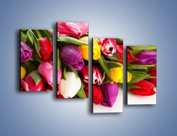 Obraz na płótnie – Spokój i luz zachowany w tulipanach – czteroczęściowy K538W2