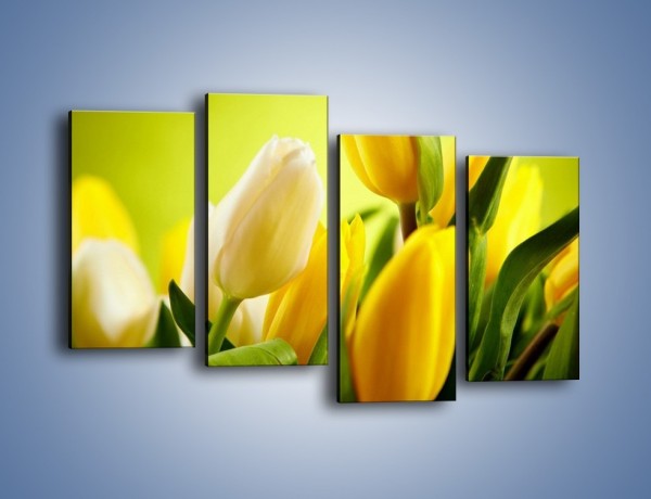 Obraz na płótnie – Żółta historia o kwiatach – czteroczęściowy K553W2