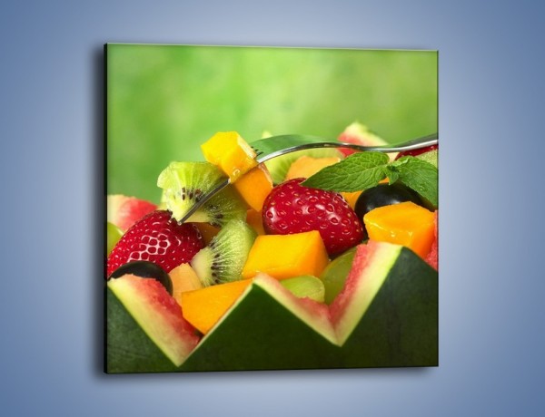 Obraz na płótnie – Arbuzowa misa z owocami – jednoczęściowy kwadratowy JN274