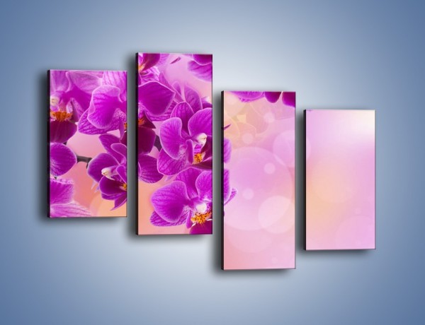 Obraz na płótnie – Spadające fioletowe kwiaty – czteroczęściowy K614W2