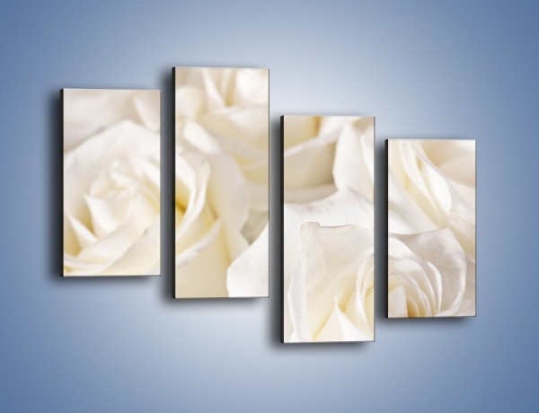 Obraz na płótnie – Dywan z białych róż – czteroczęściowy K711W2