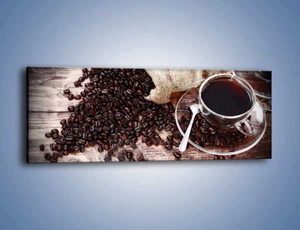 Obraz na płótnie – Kawa po dobrej stronie stołu – jednoczęściowy panoramiczny JN725
