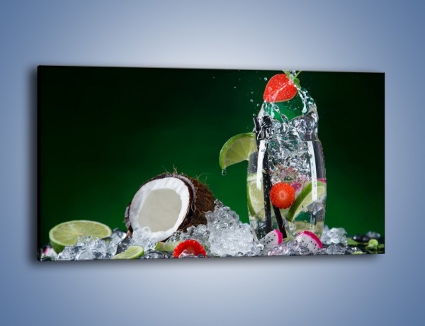 Obraz na płótnie – Szklanka wody z owocową bombą – jednoczęściowy panoramiczny JN729