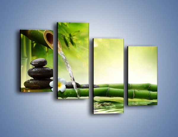 Obraz na płótnie – Bambus i źródło wody – czteroczęściowy K930W2