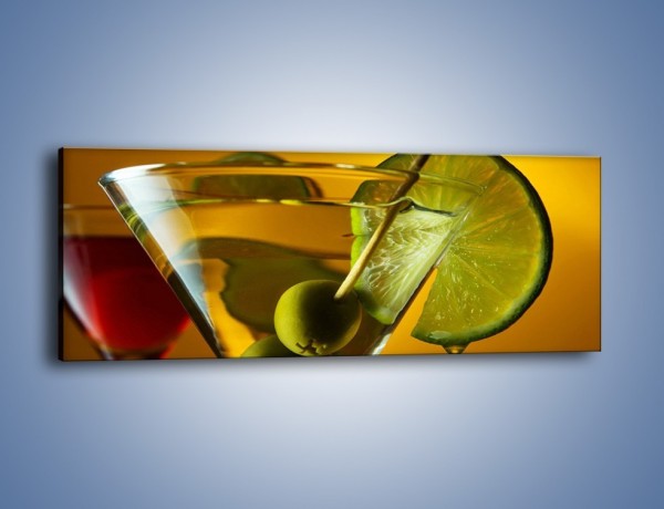 Obraz na płótnie – Drink nie tylko z oliwką – jednoczęściowy panoramiczny JN736