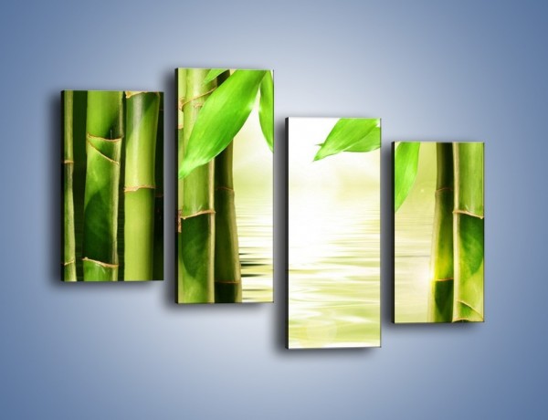 Obraz na płótnie – Bambusowe liście i łodygi – czteroczęściowy KN027W2