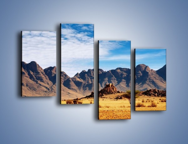 Obraz na płótnie – Góry w pustynnym krajobrazie – czteroczęściowy KN030W2