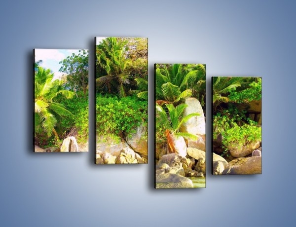 Obraz na płótnie – Ściana tropikalnych drzew – czteroczęściowy KN086W2