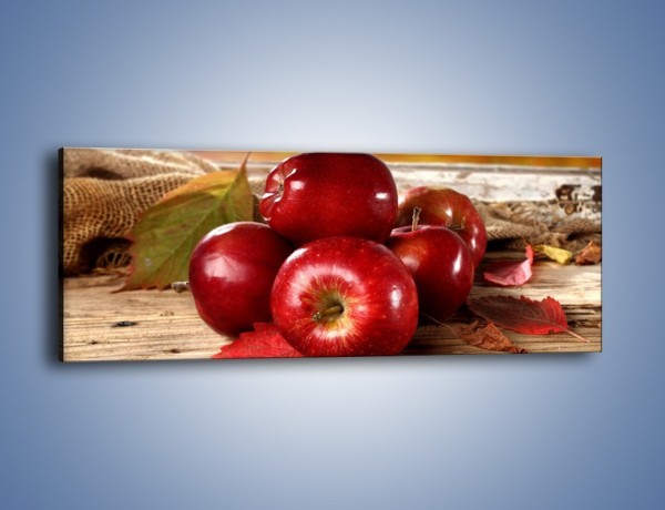 Obraz na płótnie – Dojrzałe jabłka porą jesienną – jednoczęściowy panoramiczny JN741