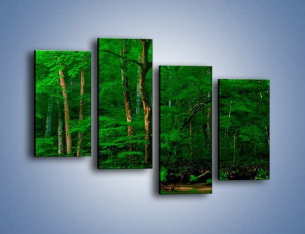 Obraz na płótnie – Mocno zarośnięty las – czteroczęściowy KN1089AW2