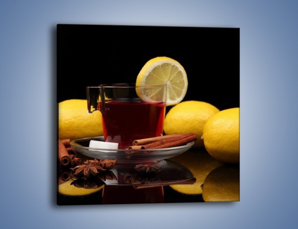 Obraz na płótnie – Mocna herbatka z cytryną – jednoczęściowy kwadratowy JN284
