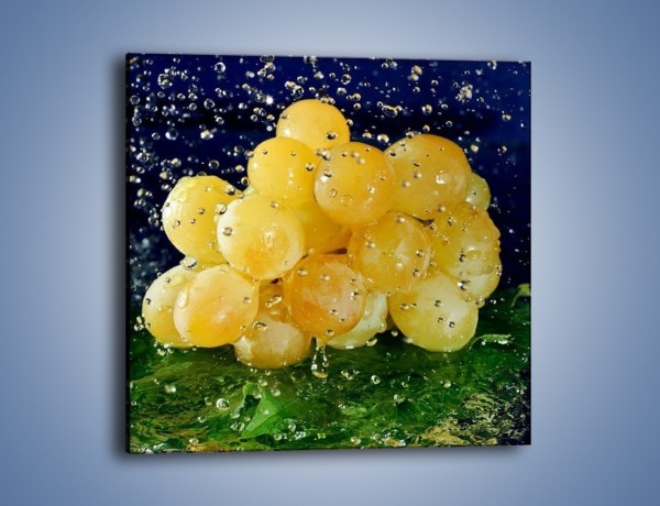 Obraz na płótnie – Słodkie winogrona z miętą – jednoczęściowy kwadratowy JN286